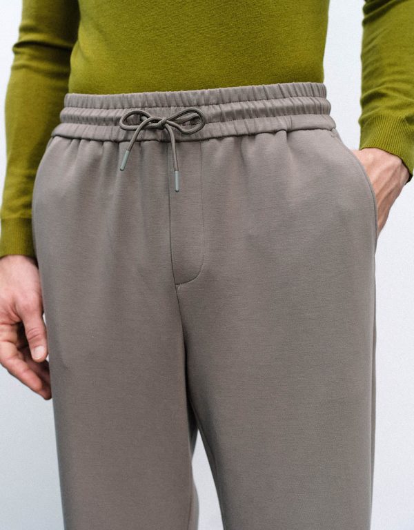 Drawstring Waist Knitted Straight Pants - Image 14