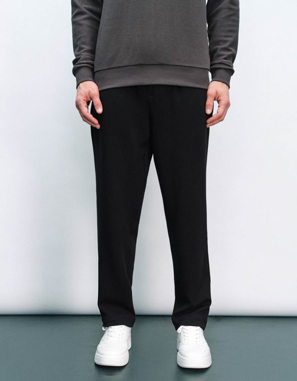 Drawstring Waist Knitted Straight Pants - Image 2