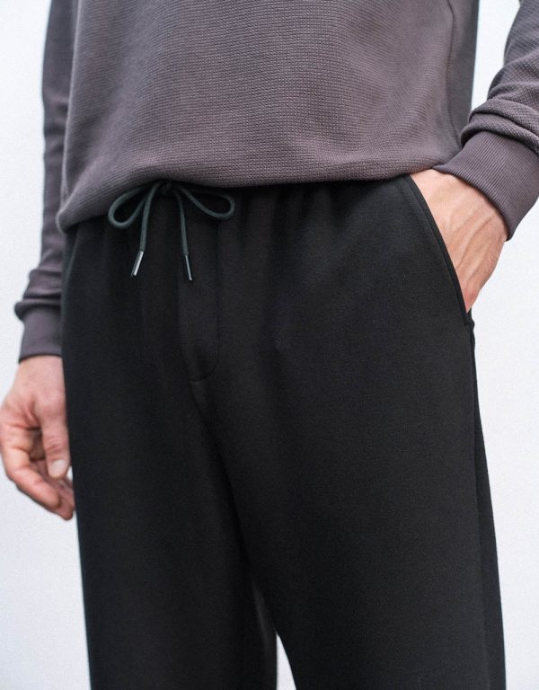 Drawstring Waist Knitted Straight Pants - Image 6