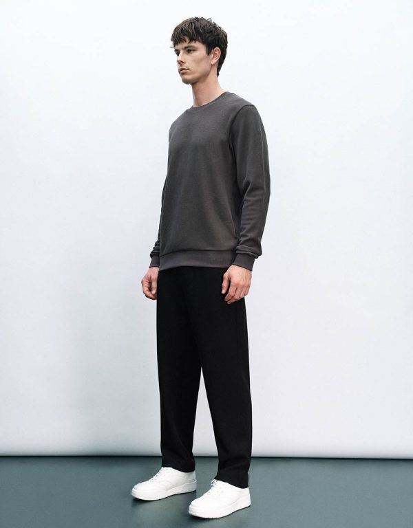 Drawstring Waist Knitted Straight Pants - Image 7