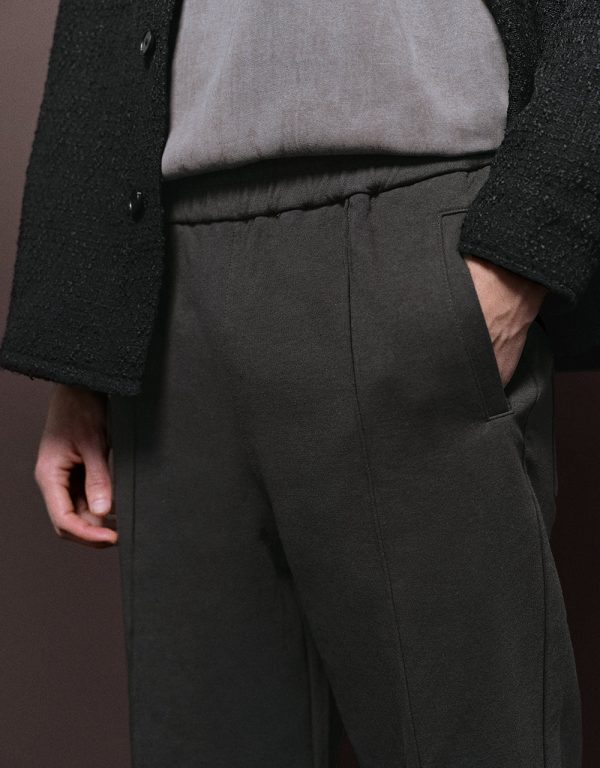 Elastic Waist Knitted Straight Pants - Image 5