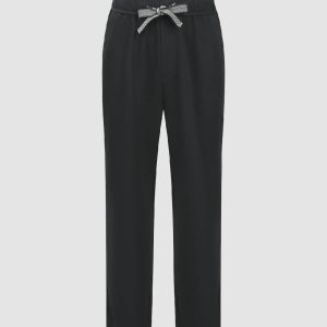 Drawstring Waist Carrot Fit Pants