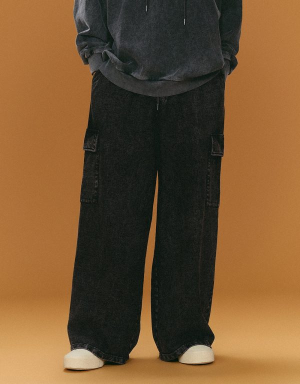 Drawstring Waist Knitted Straight Pants - Image 2