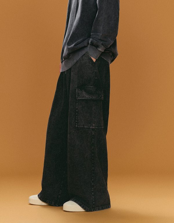 Drawstring Waist Knitted Straight Pants - Image 4