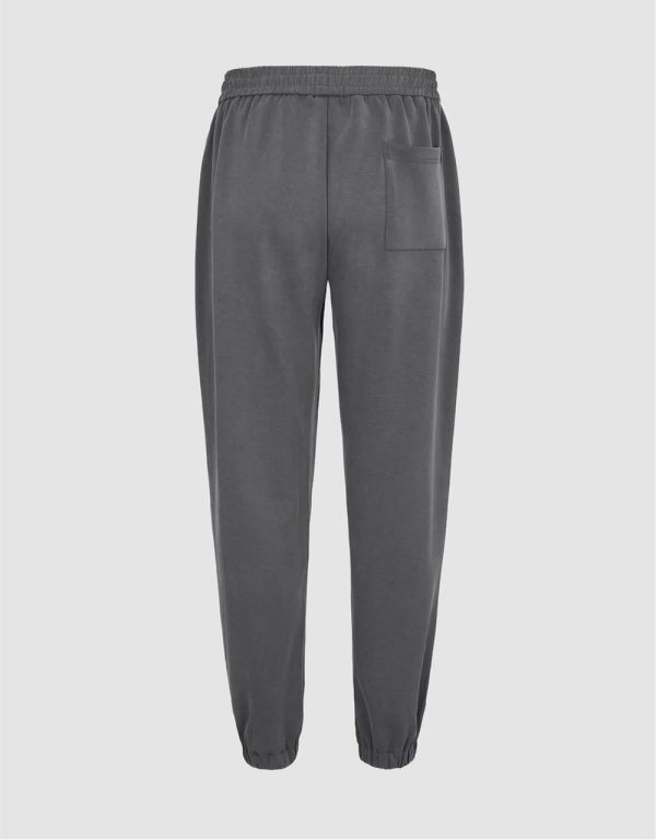 Drawstring Waist Knitted Jogger Pants - Image 3
