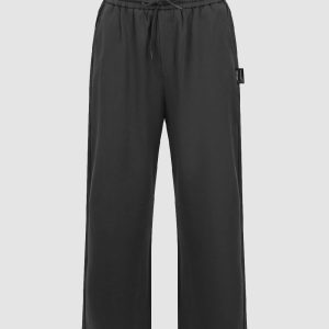 Elastic Waist Straight Pants