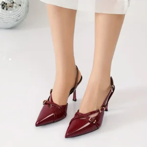 Slingback Heels For Closed Pointed Toe Strappy Dress